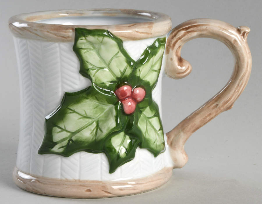 Holly Herringbone Mug by Fitz & Floyd-1