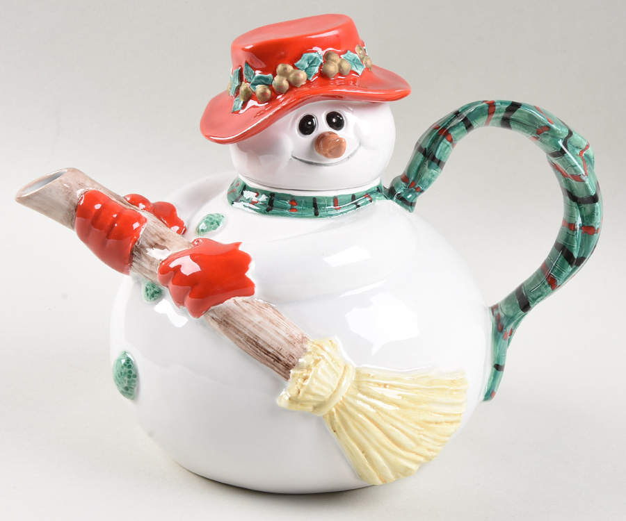 Mr Snowman Teapot & Lid by Fitz & Floyd-1