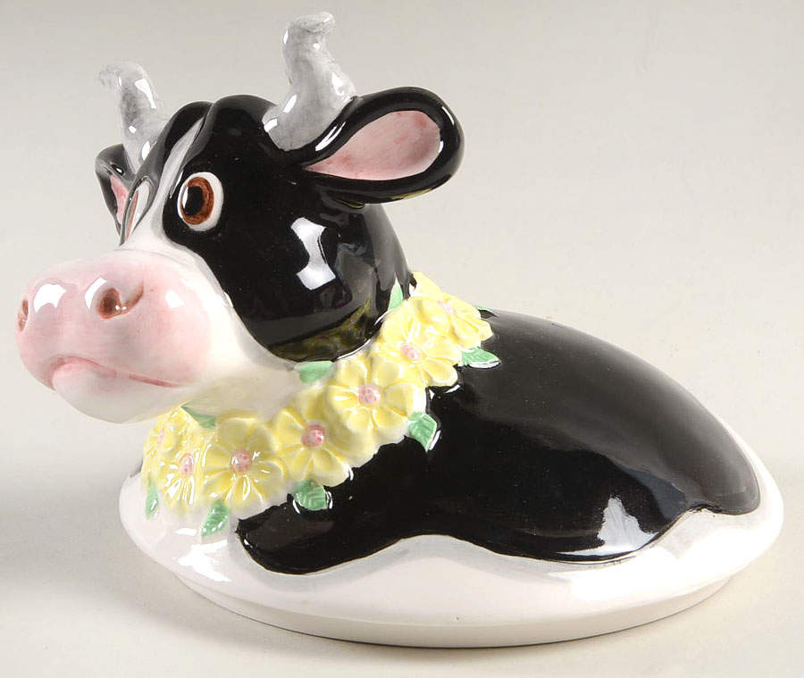 Daisy Cow Lid for Cookie Jar by Fitz & Floyd-1