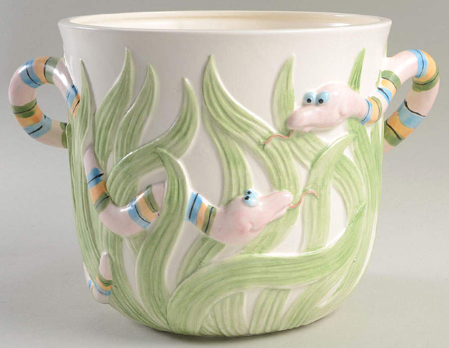 Snake in the Grass 8" Cachepot by Fitz & Floyd-1