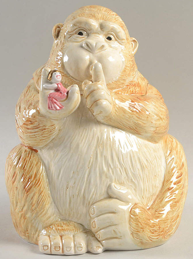 Gotham Gorilla Cookie Jar & Lid by Fitz & Floyd-1