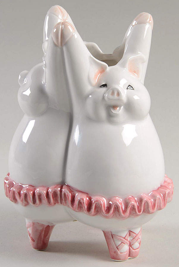 Dancing Pig 6" Vase by Fitz & Floyd-1