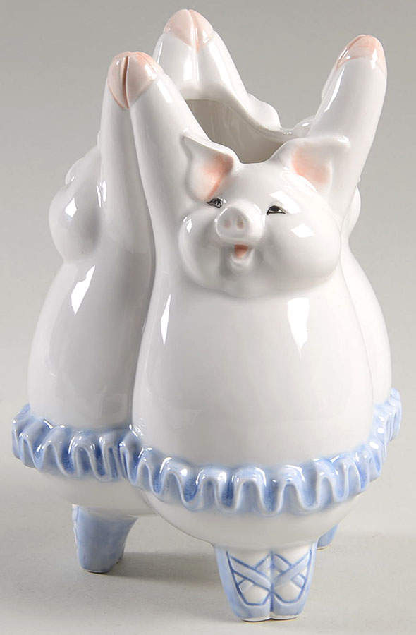 Dancing Pig 6" Vase by Fitz & Floyd-1