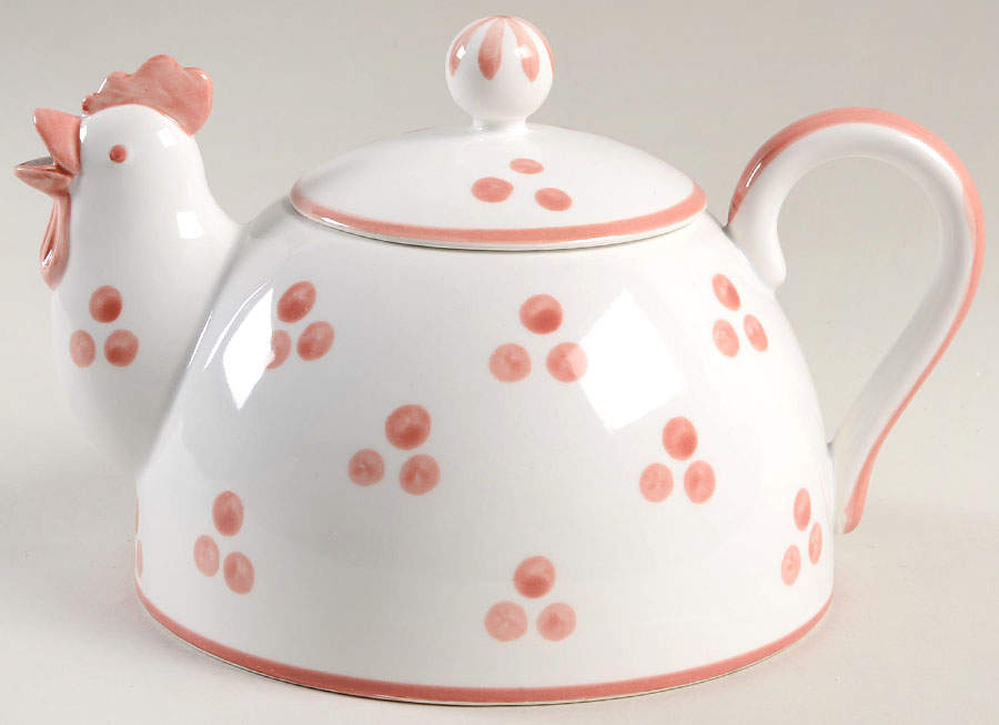 Village Fair Red Teapot & Lid by Fitz & Floyd-1