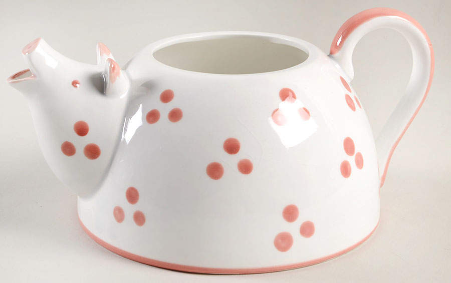 Village Fair Red Teapot No Lid by Fitz & Floyd-1