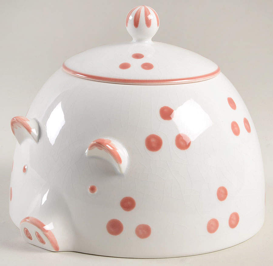 Village Fair Red Cookie Jar & Lid by Fitz & Floyd-1
