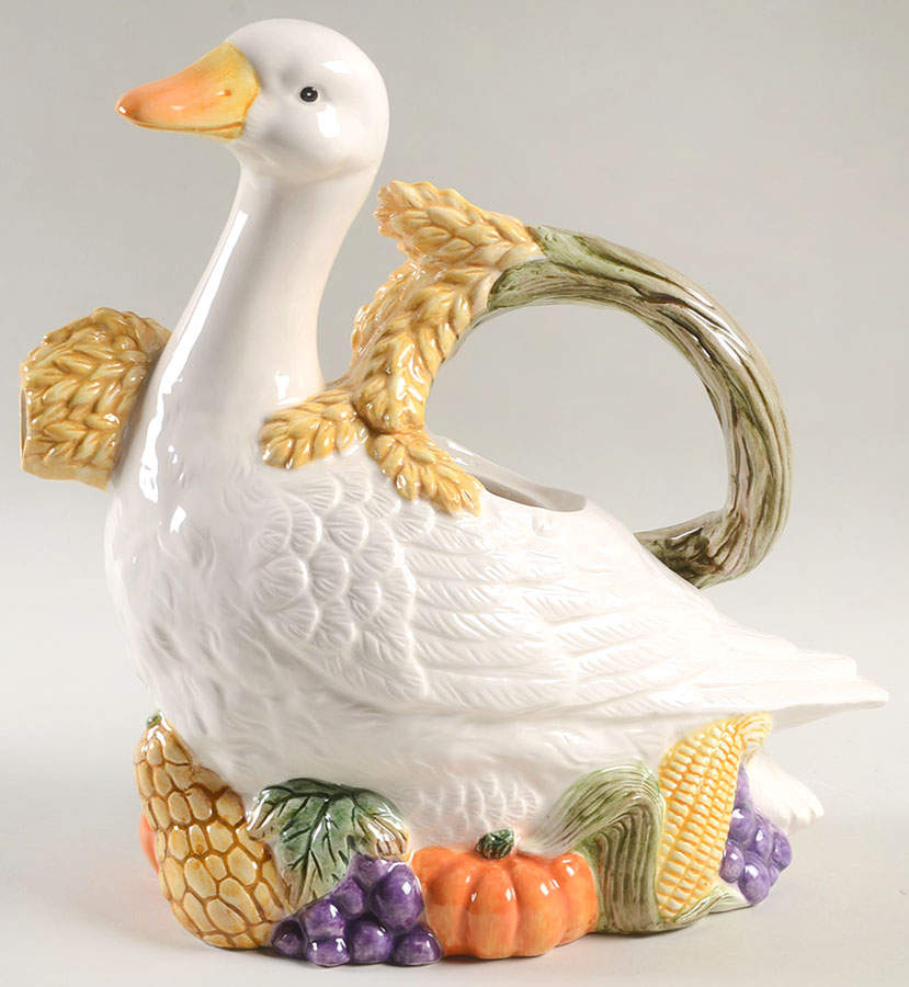 French Country Goose Teapot No Lid by Fitz & Floyd-1