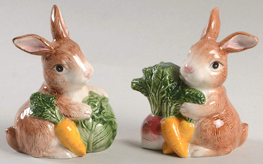 Garden Rabbit Salt & Pepper Set by Fitz & Floyd-1