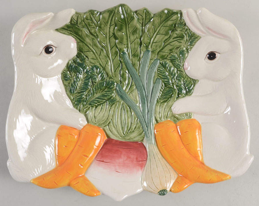 Garden Rabbit 11" Rectangular Serving Platter by Fitz & Floyd-1