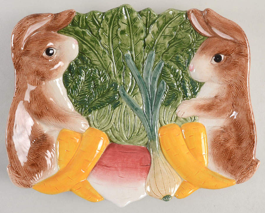 Garden Rabbit 11" Rectangular Serving Platter by Fitz & Floyd-1