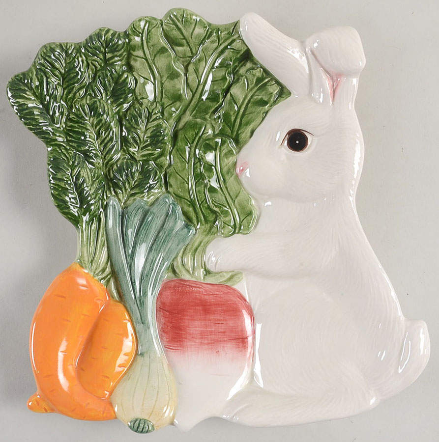 Garden Rabbit Canape Tray by Fitz & Floyd-1