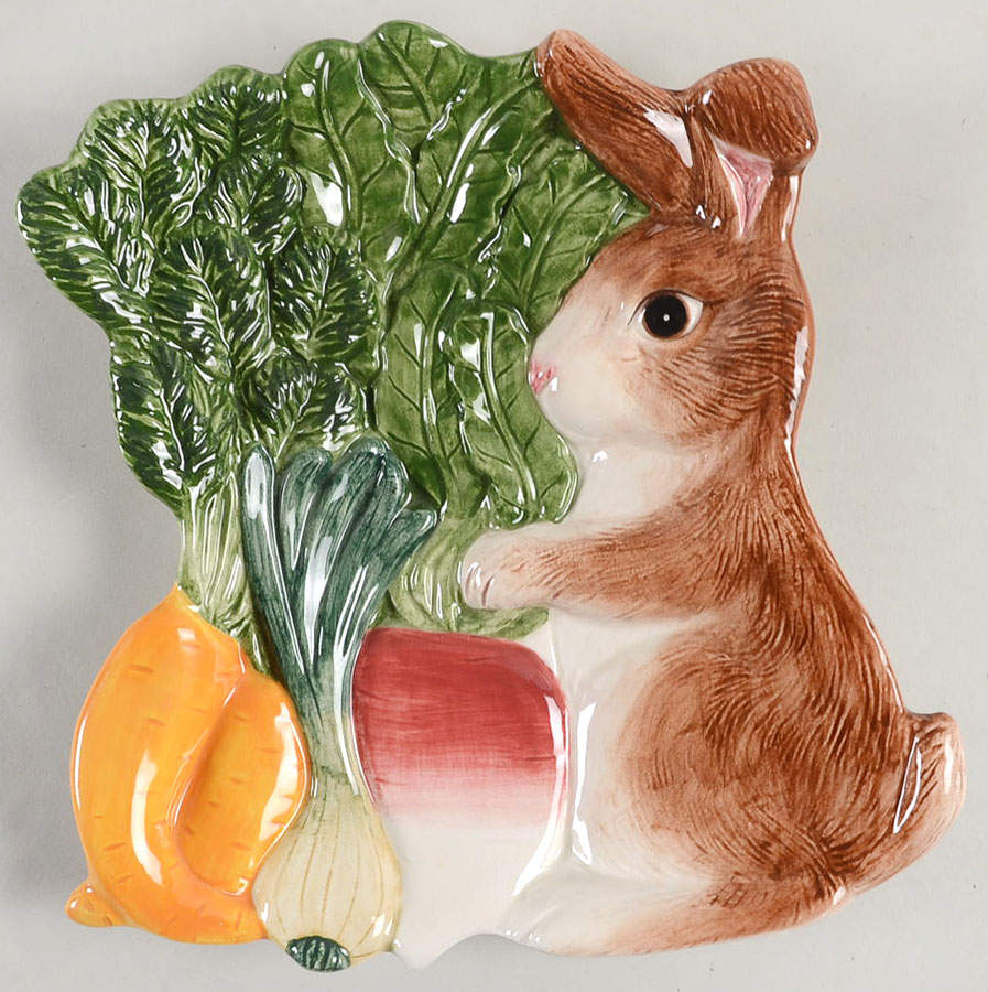 Garden Rabbit Canape Tray by Fitz & Floyd-1