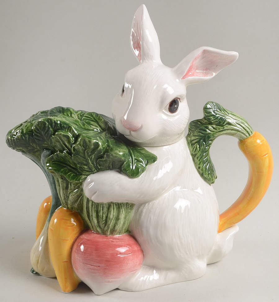 Garden Rabbit Teapot & Lid by Fitz & Floyd-1