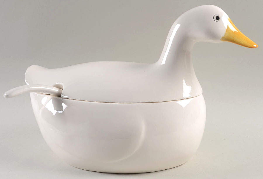 Duck Tureen & Lid w/Ladle by Fitz & Floyd-1