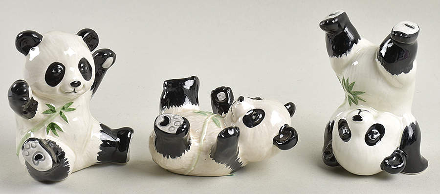 Panda (Set of 3) Tumbling Panda Figurines by Fitz & Floyd-1