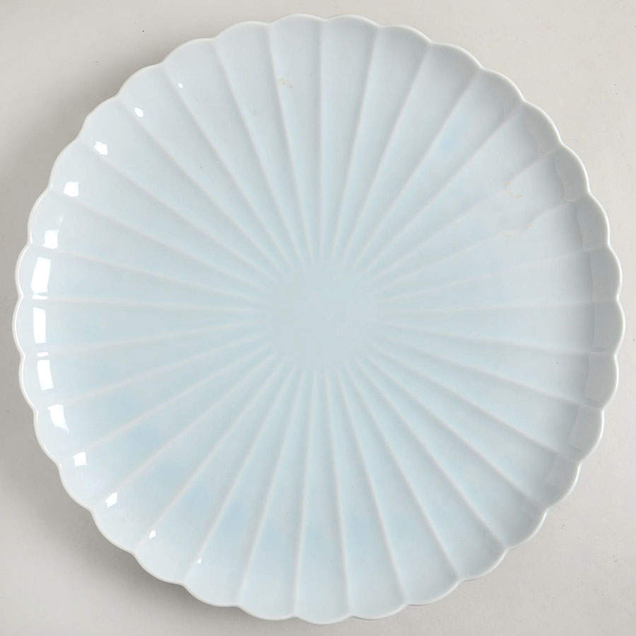 Chrysanthemum (Celacon Blue) Cake Plate by Fitz & Floyd-1
