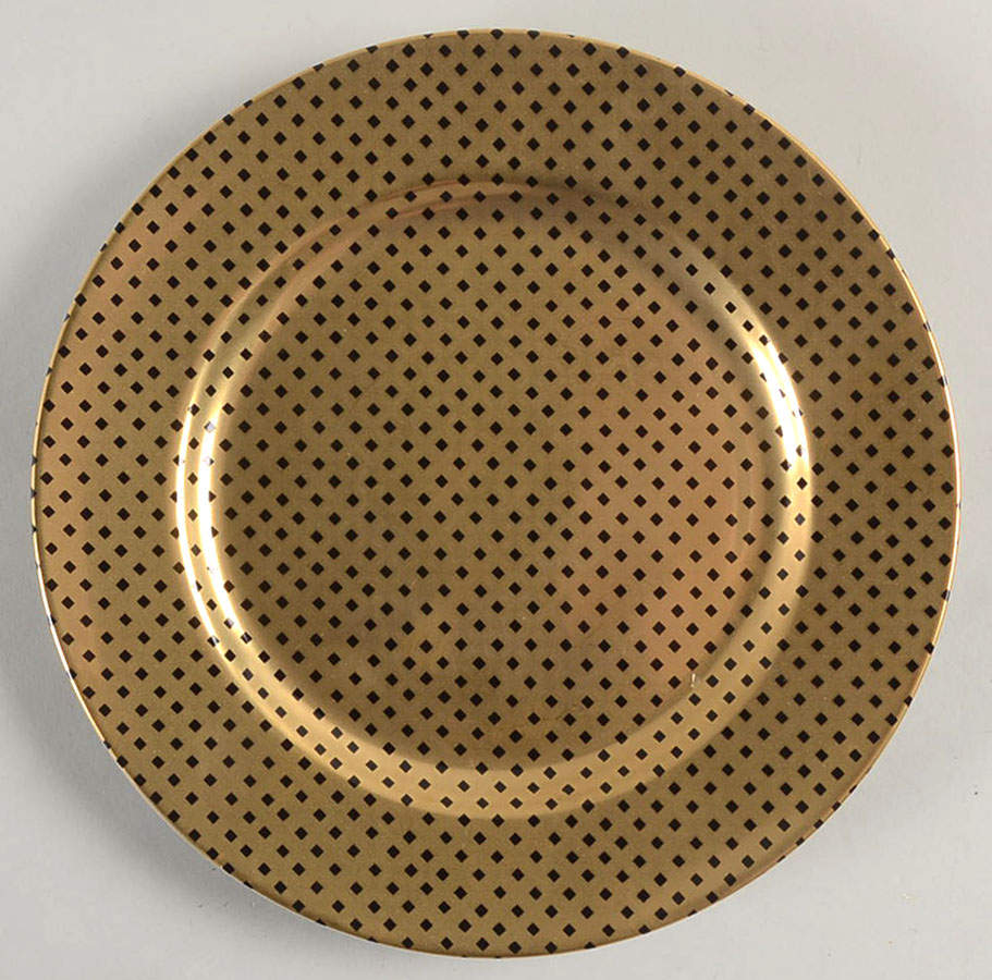 Foulard (Black Diamonds on Gold) Salad Plate by Fitz & Floyd-1