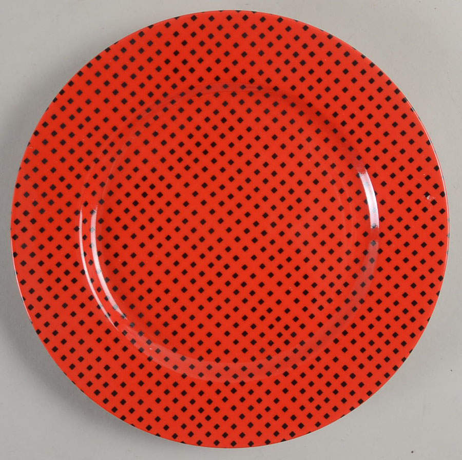 Foulard (Black Diamonds on Red) Salad Plate by Fitz & Floyd-1