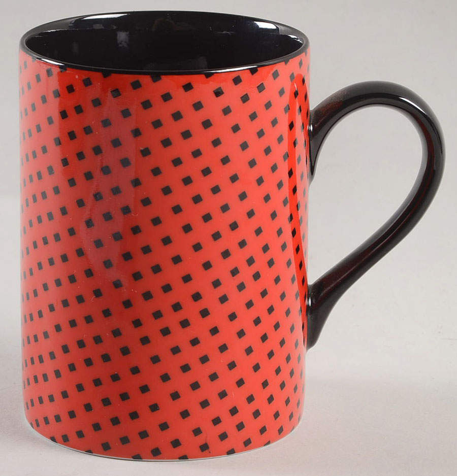 Foulard (Black Diamonds on Red) Mug by Fitz & Floyd-1
