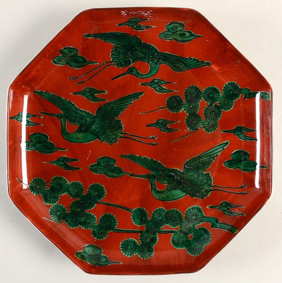 Flying Stork Octagonal Dinner Plate by Fitz & Floyd-1