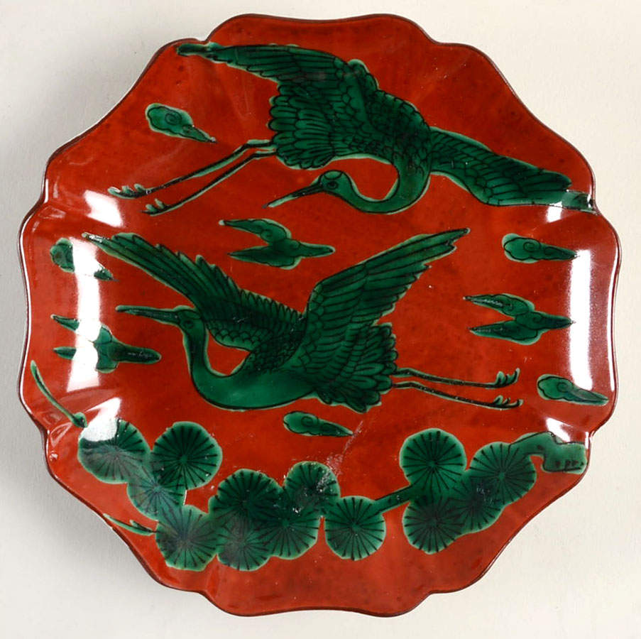 Flying Stork Scalloped Bread & Butter Plate by Fitz & Floyd-1