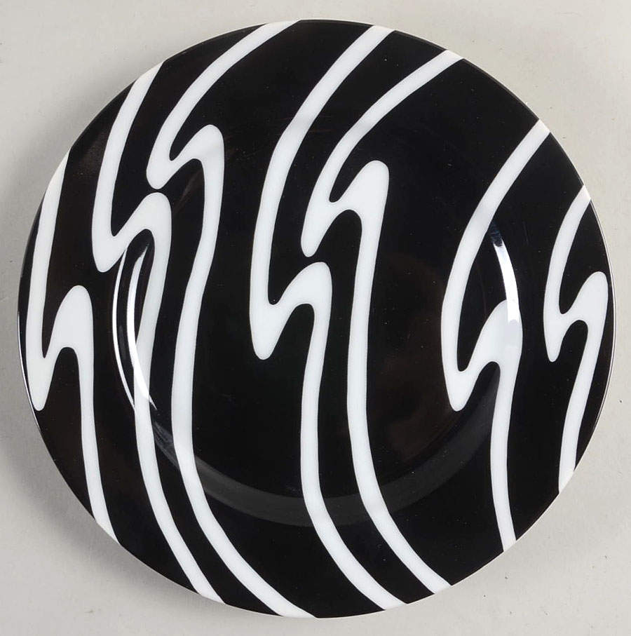 Rive Gauche (White on Black) Salad Plate by Fitz & Floyd-1