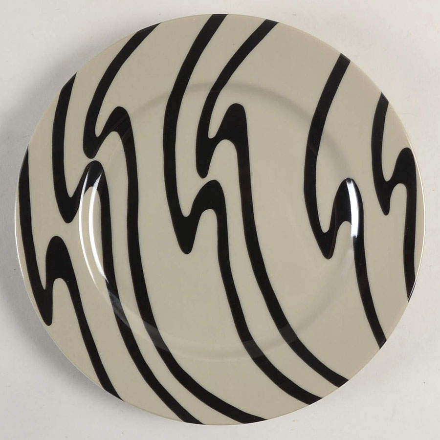 Rive Gauche (Black on Greige) Salad Plate by Fitz & Floyd-1