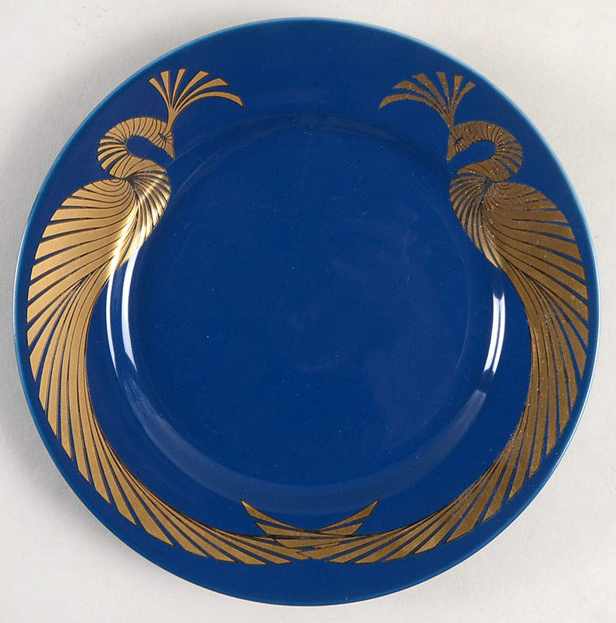 Phoenix d'Or (Gold on Blue) Salad Plate by Fitz & Floyd-1