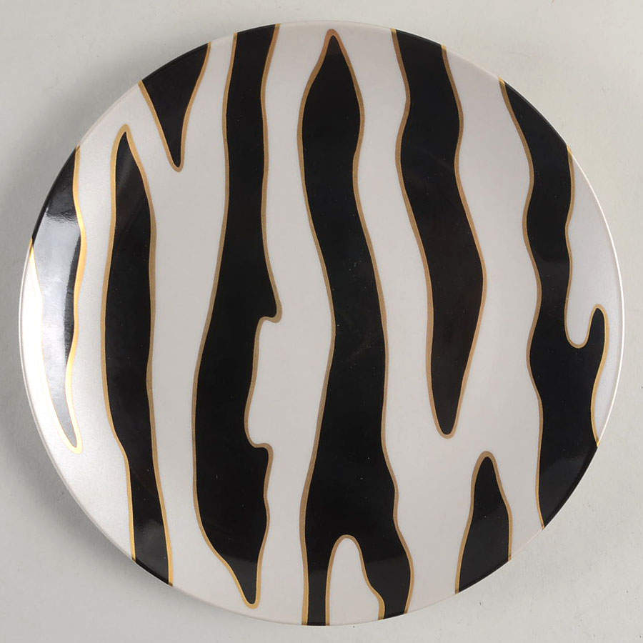Nuages Nocturnes (Black on Satin Silver) Salad Plate by Fitz & Floyd-1