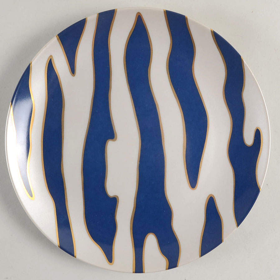 Nuages Nocturnes (Blue on Satin Silver) Salad Plate by Fitz & Floyd-1
