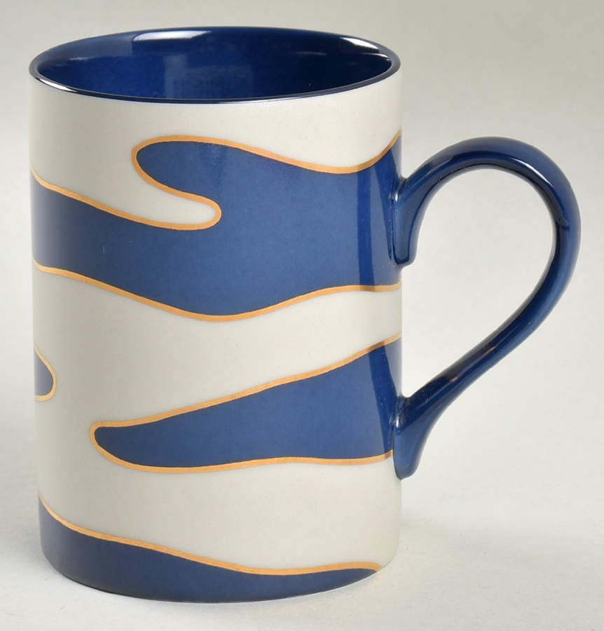 Nuages Nocturnes (Blue on Satin Silver) Mug by Fitz & Floyd-1