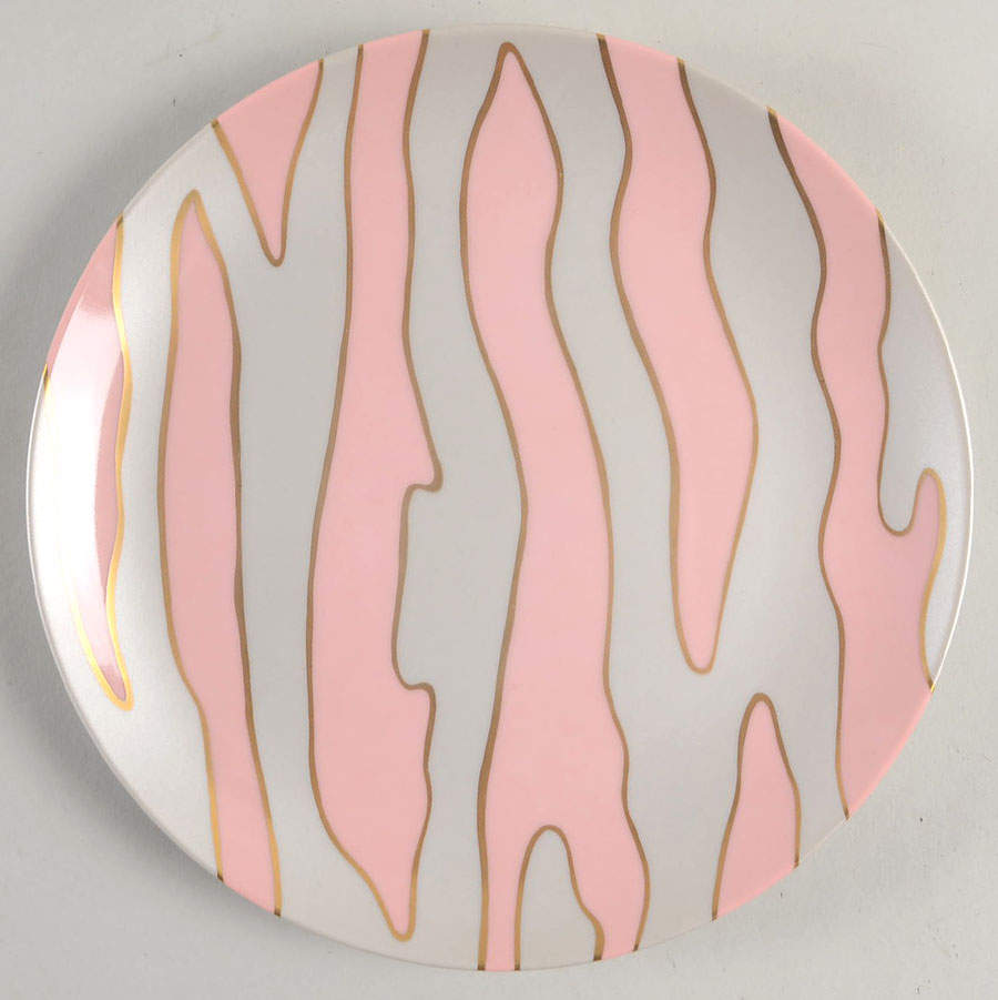 Nuages Nocturnes (Peach Coral on Satin Silver) Salad Plate by Fitz & Floyd-1
