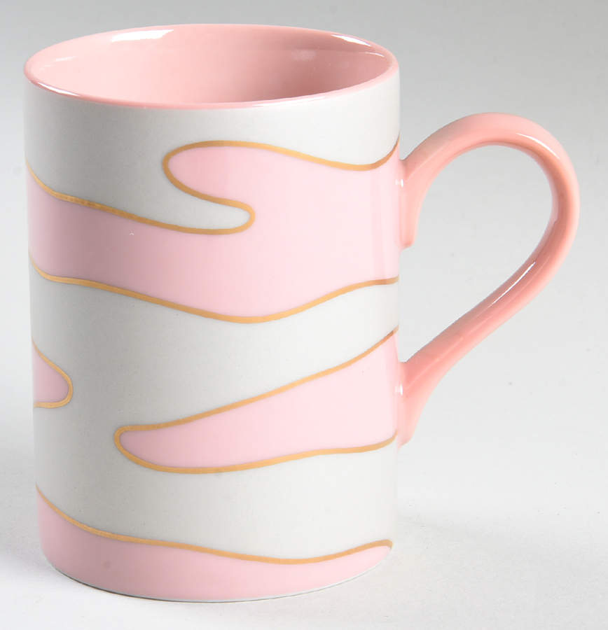 Nuages Nocturnes (Peach Coral on Satin Silver) Mug by Fitz & Floyd-1