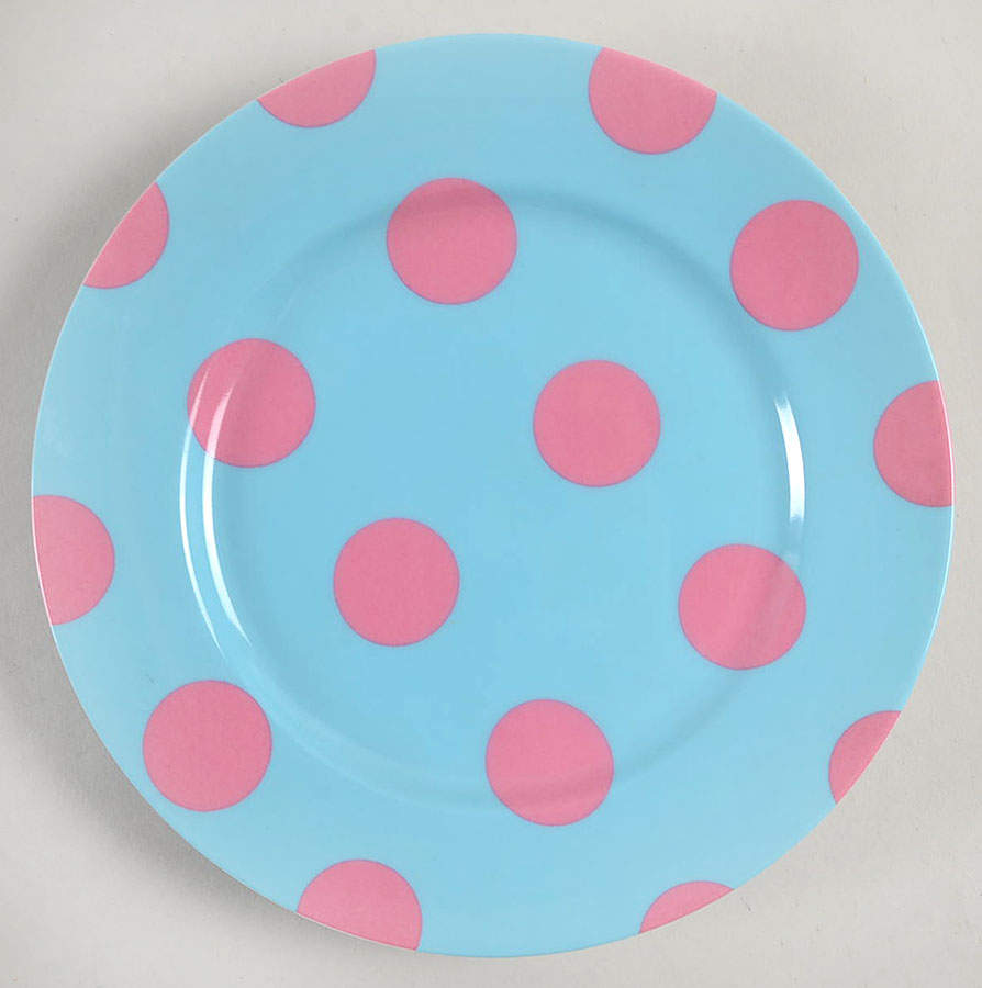 Polka Dots (Raspberry on Aqua) Salad Plate by Fitz & Floyd-1