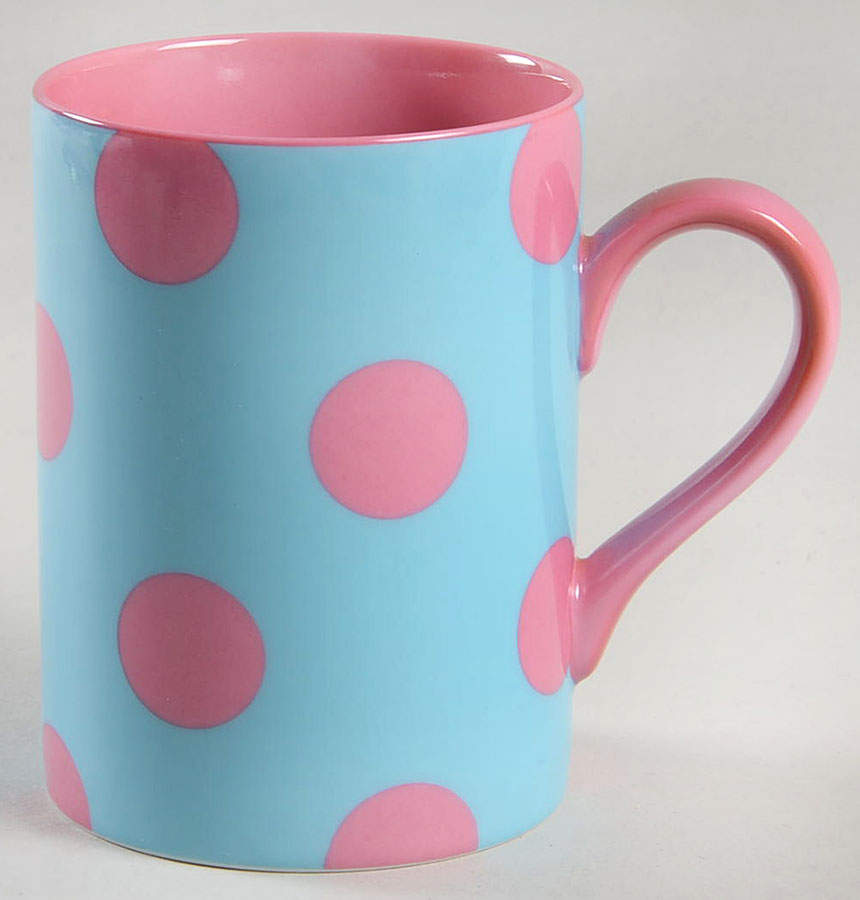 Polka Dots (Raspberry on Aqua) Mug by Fitz & Floyd-1