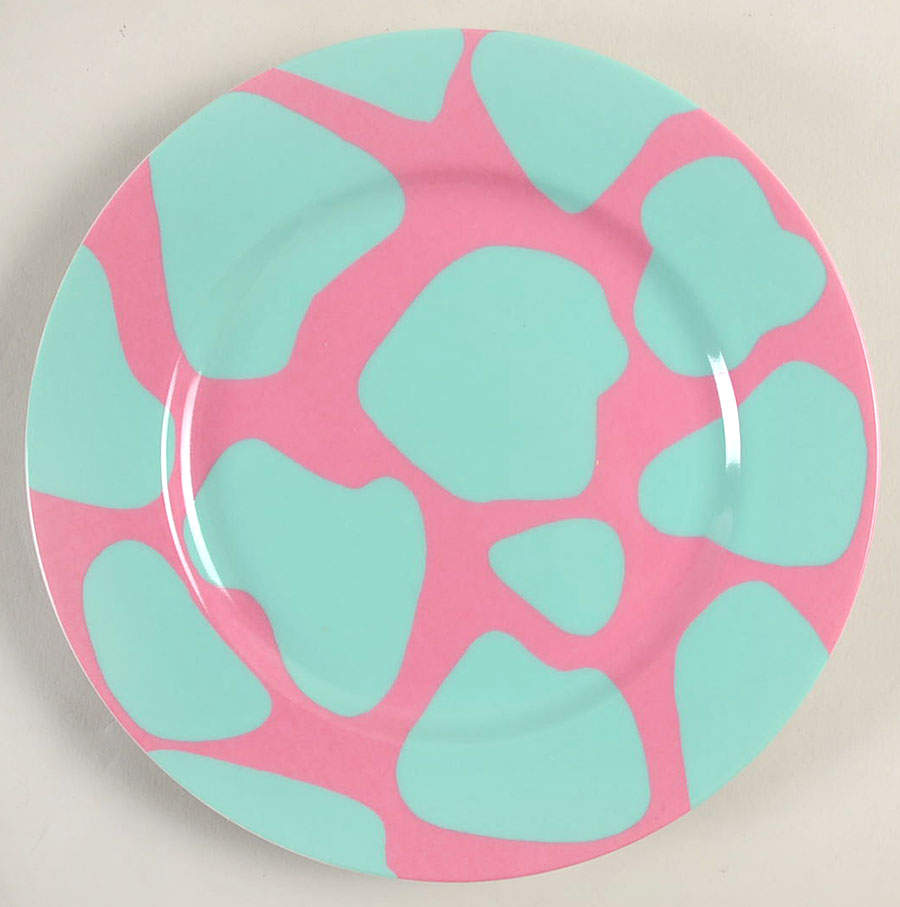 Collage (Turquoise Spots on Raspberry) Salad Plate by Fitz & Floyd-1