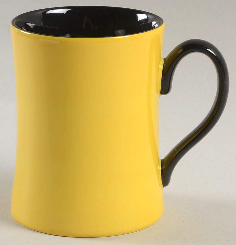 Total Color Spectrum Two Tone Yellow and Black Mug by Fitz & Floyd-1