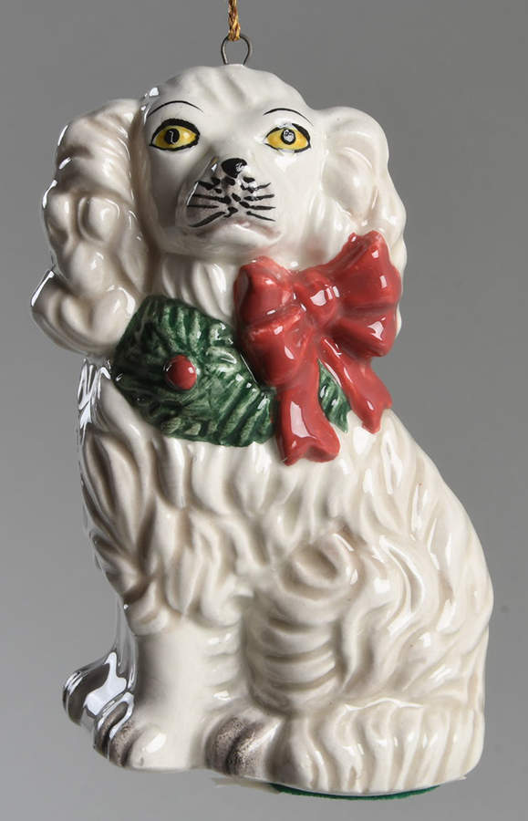Staffordshire Christmas Dog Ornament by Fitz & Floyd-1
