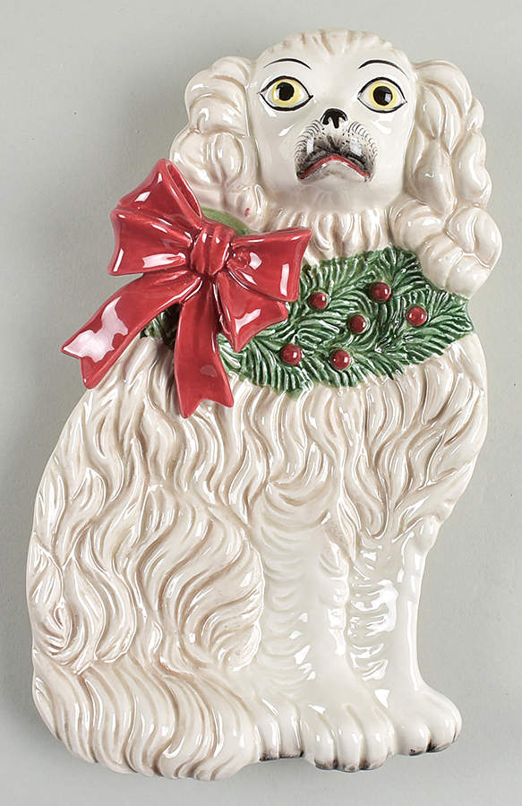 Staffordshire Christmas Dog Tidbit by Fitz & Floyd-1