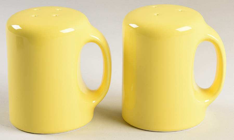 Quadrille Yellow (Earthenware) Salt & Pepper Set by Fitz & Floyd-1