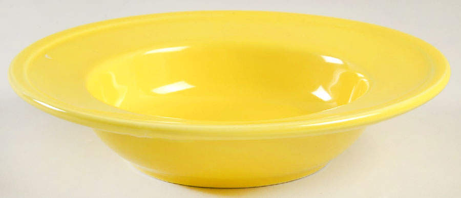 Quadrille Yellow (Earthenware) Rim Soup Bowl by Fitz & Floyd-1