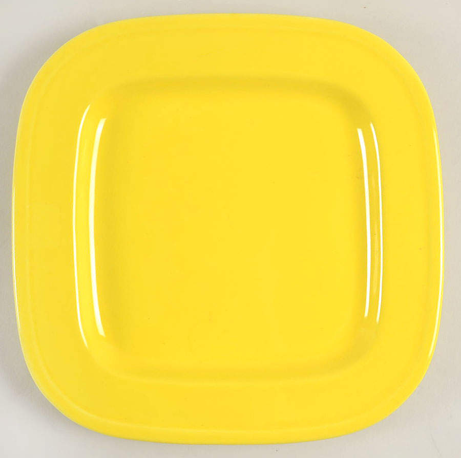 Quadrille Yellow (Earthenware) Square Dinner Plate by Fitz & Floyd-1