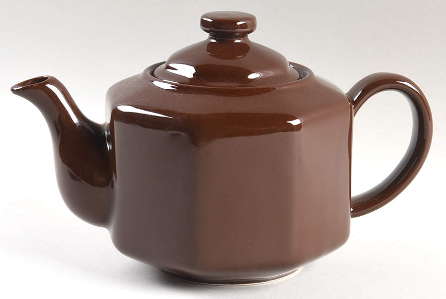 Quadrille Brown  (Earthenware) Teapot & Lid by Fitz & Floyd-1