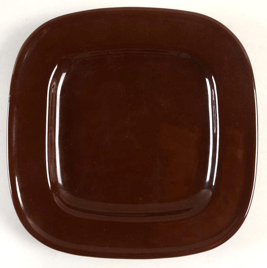 Quadrille Brown  (Earthenware) Square Salad Plate by Fitz and Floyd-1