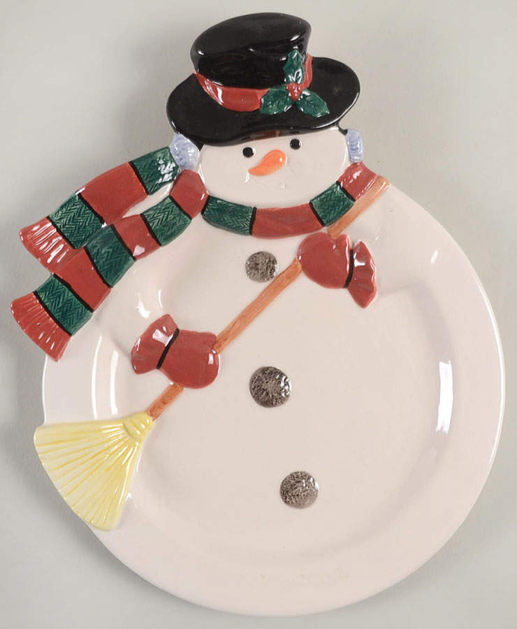 Yule Snowman Canape Tray by Fitz & Floyd-1