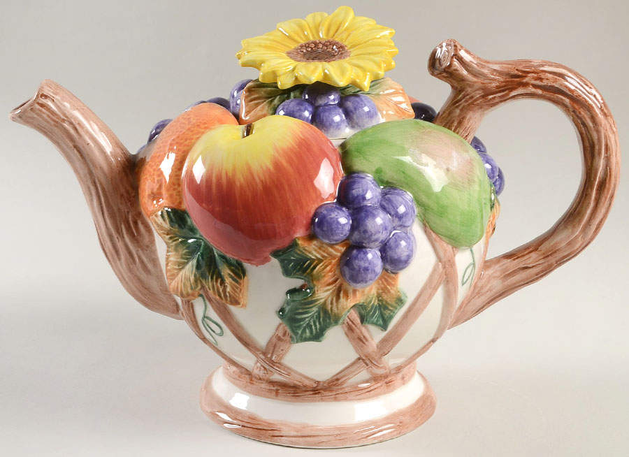 Fruit Trellis Teapot & Lid by Fitz & Floyd-1