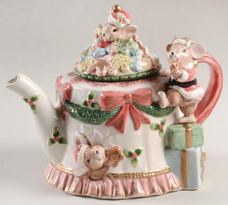 Christmas Mice Teapot & Lid by Fitz & Floyd-1