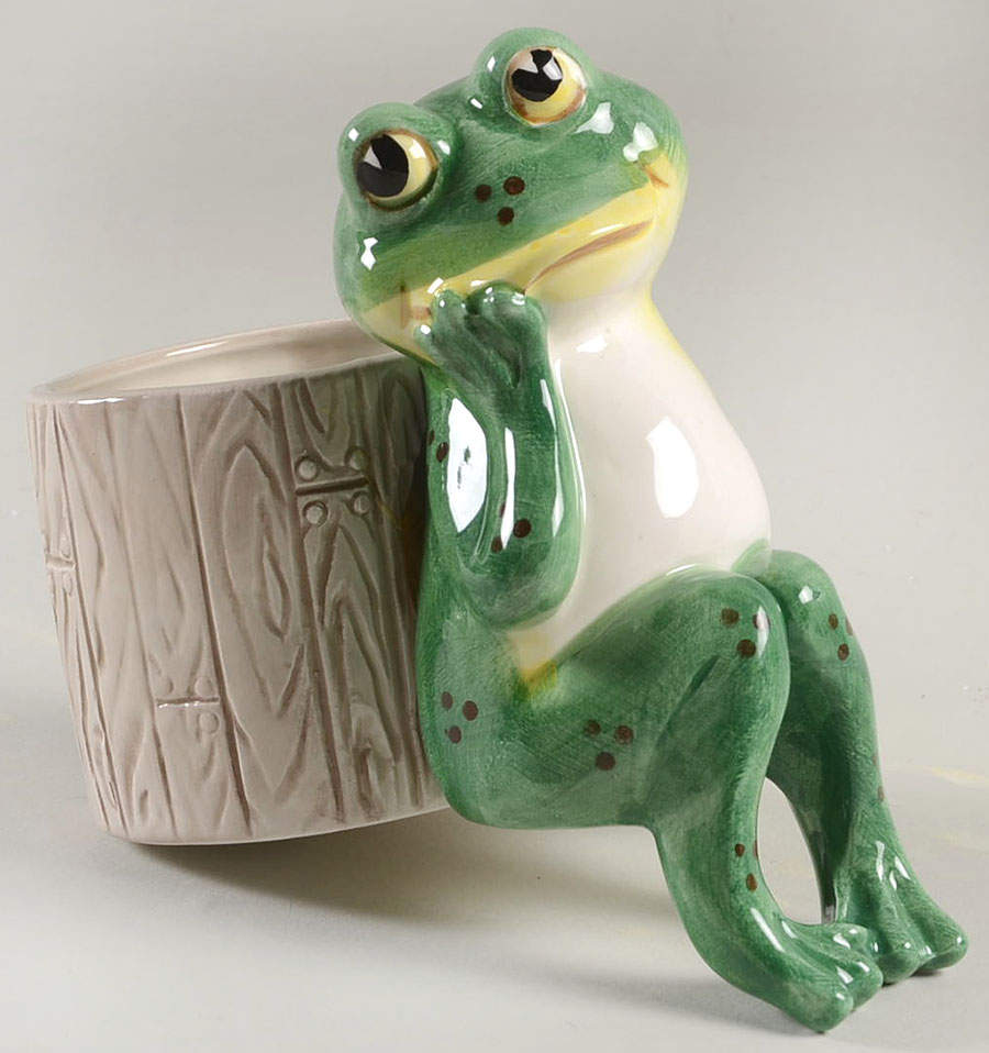 Frog Dundee 2" Planter Pot by Fitz & Floyd-1