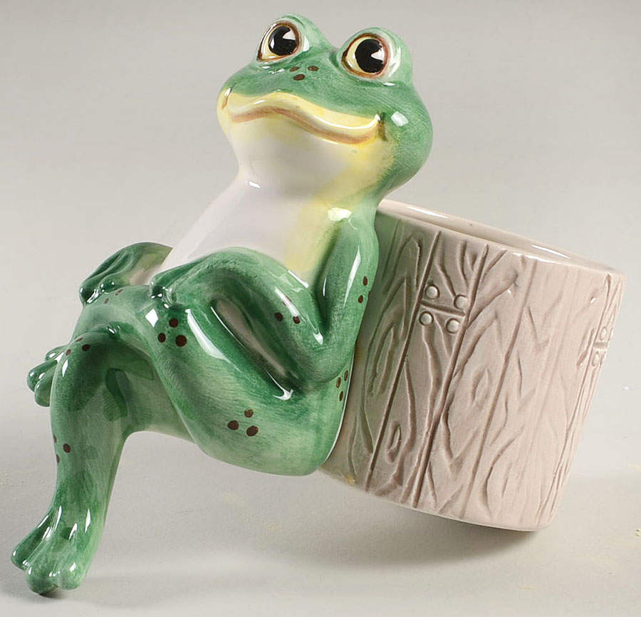Frog Dundee 2" Planter Pot by Fitz & Floyd-1