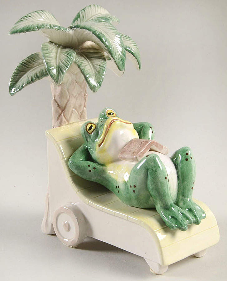 Frog Dundee Single China Bookend by Fitz & Floyd-1